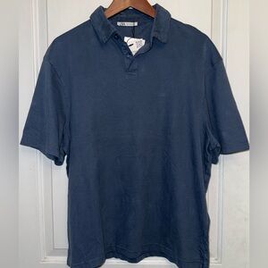 Zara NWT Garment Dyed Polo Shirt in Williamsburg Blue